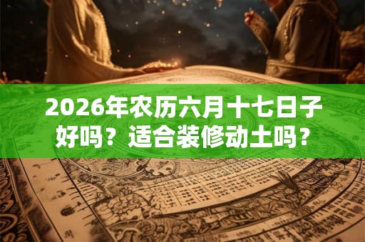2026年农历六月十七日子好吗？适合装修动土吗？