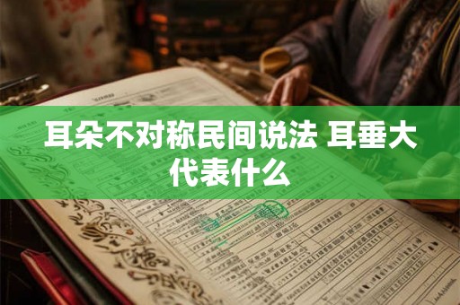 耳朵不对称民间说法 耳垂大代表什么