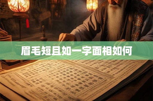 眉毛短且如一字面相如何