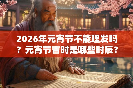 2026年元宵节不能理发吗？元宵节吉时是哪些时辰？