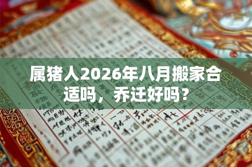 属猪人2026年八月搬家合适吗，乔迁好吗？