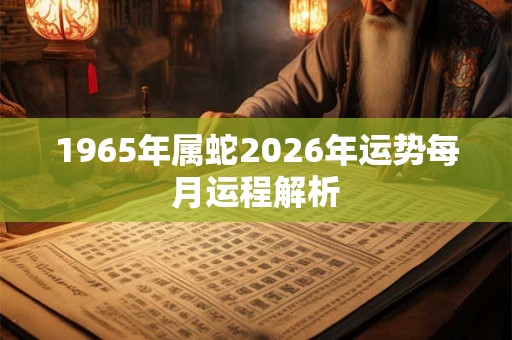 1965年属蛇2026年运势每月运程解析