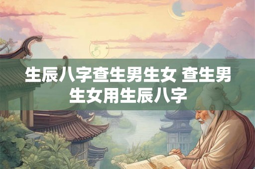 生辰八字查生男生女 查生男生女用生辰八字