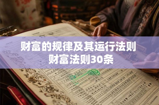 财富的规律及其运行法则  财富法则30条
