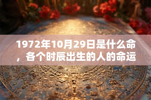 1972年10月29日是什么命，各个时辰出生的人的命运