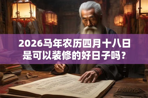 2026马年农历四月十八日是可以装修的好日子吗？