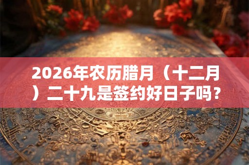 2026年农历腊月（十二月）二十九是签约好日子吗？时辰凶吉如何？