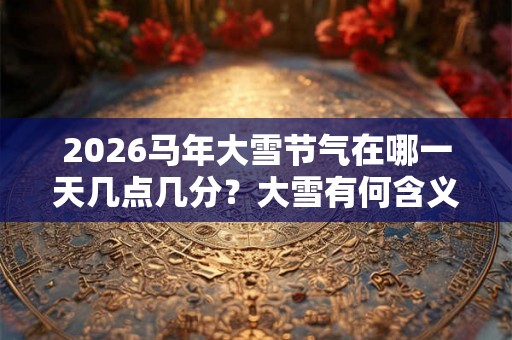 2026马年大雪节气在哪一天几点几分?大雪有何含义? 2026马年大雪节气在哪一天几点几分?大雪有何含义?