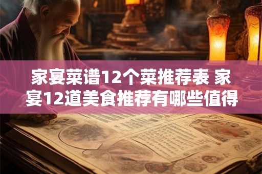 家宴菜谱12个菜推荐表 家宴12道美食推荐有哪些值得一试的菜品 家宴菜谱12个菜推荐表 家宴12道美食推荐有哪些值得一试的菜品