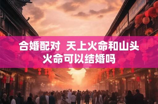 合婚配对  天上火命和山头火命可以结婚吗