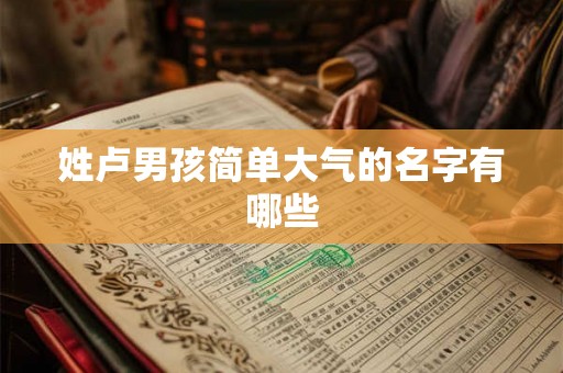 姓卢男孩简单大气的名字有哪些 姓卢男孩简单大气的名字有哪些