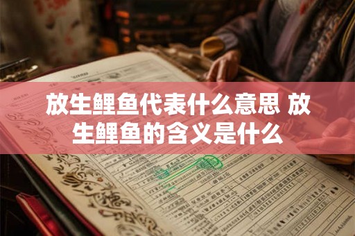 放生鲤鱼代表什么意思 放生鲤鱼的含义是什么
