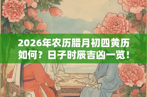 2026年农历腊月初四黄历如何？日子时辰吉凶一览！