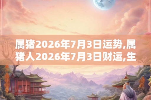 属猪2026年7月3日运势,属猪人2026年7月3日财运,生肖猪2026年7月3日运势
