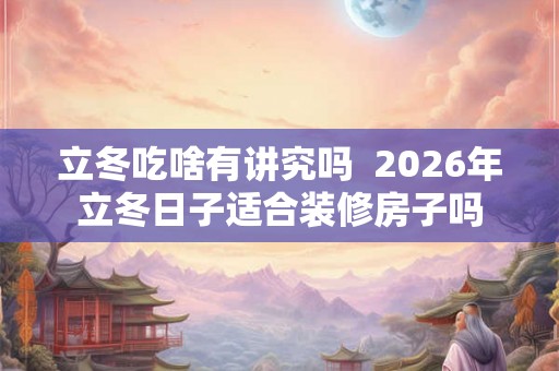 立冬吃啥有讲究吗  2026年立冬日子适合装修房子吗