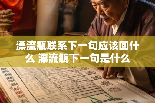 漂流瓶联系下一句应该回什么 漂流瓶下一句是什么