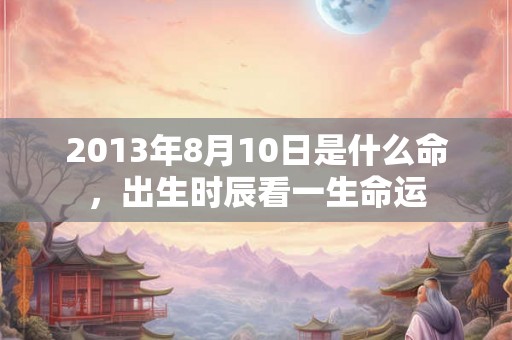 2013年8月10日是什么命,出生时辰看一生命运 2013年8月10日是什么命,出生时辰看一生命运