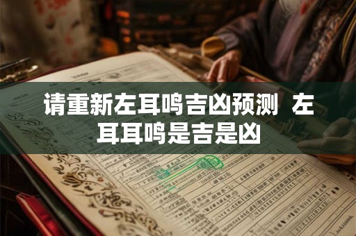 请重新左耳鸣吉凶预测  左耳耳鸣是吉是凶