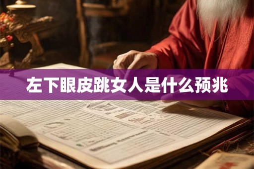 左下眼皮跳女人是什么预兆 左下眼皮跳女人是什么预兆