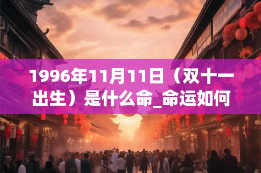 1996年11月11日（双十一出生）是什么命_命运如何