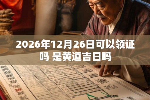 2026年12月26日可以领证吗 是黄道吉日吗