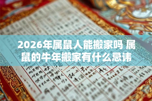 2026年属鼠人能搬家吗 属鼠的牛年搬家有什么忌讳