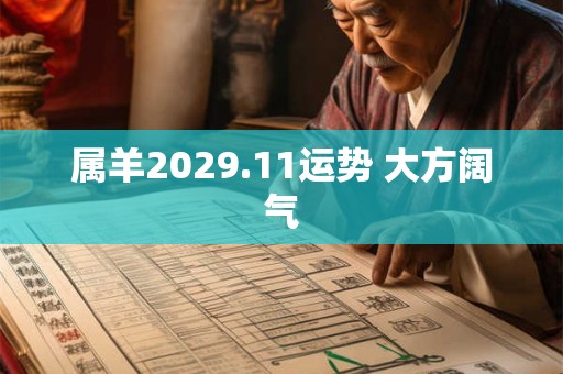 属羊2029.11运势 大方阔气