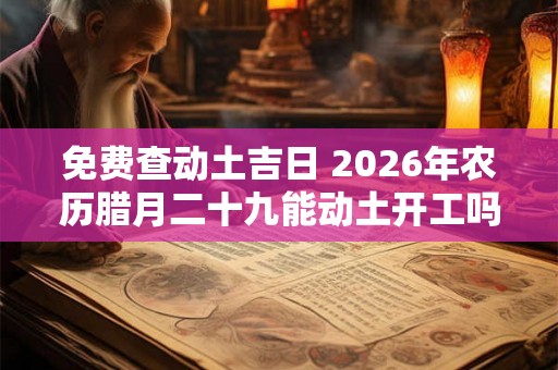 免费查动土吉日 2026年农历腊月二十九能动土开工吗