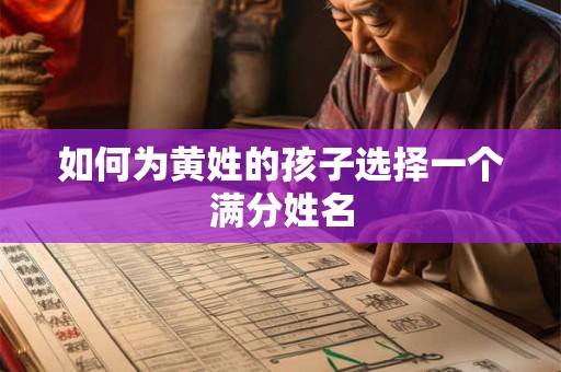 如何为黄姓的孩子选择一个满分姓名