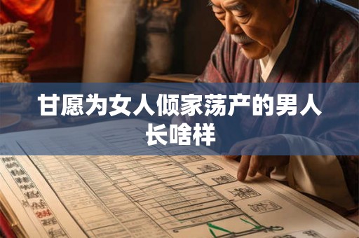 甘愿为女人倾家荡产的男人长啥样