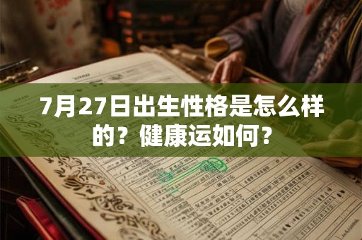 7月27日出生性格是怎么样的?健康运如何? 7月27日出生性格是怎么样的?健康运如何?
