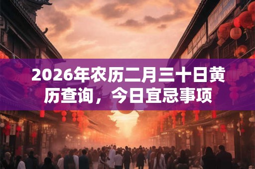 2026年农历二月三十日黄历查询,今日宜忌事项 2026年农历二月三十日黄历查询,今日宜忌事项