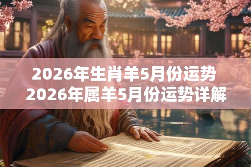 2026年生肖羊5月份运势 2026年属羊5月份运势详解 2026年生肖羊5月份运势 2026年属羊5月份运势详解