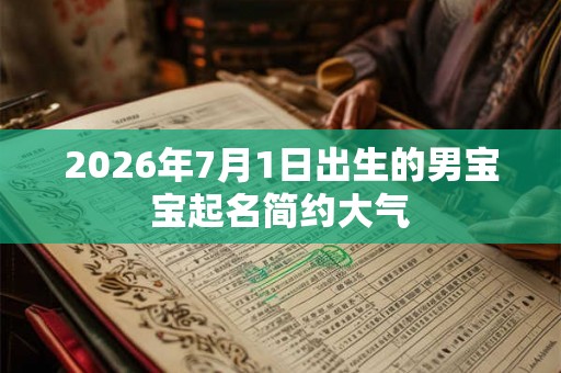 2026年7月1日出生的男宝宝起名简约大气