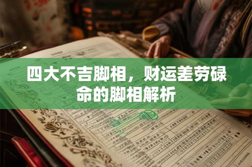 四大不吉脚相，财运差劳碌命的脚相解析