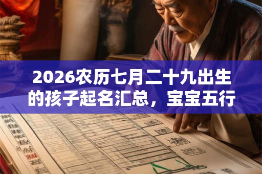 2026农历七月二十九出生的孩子起名汇总，宝宝五行如何？