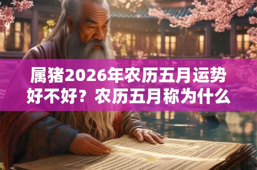 属猪2026年农历五月运势好不好？农历五月称为什么月？