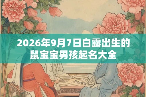 2026年9月7日白露出生的鼠宝宝男孩起名大全