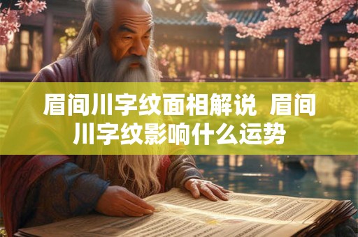 眉间川字纹面相解说  眉间川字纹影响什么运势