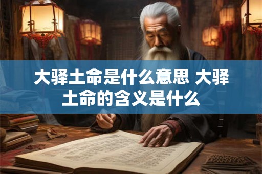 大驿土命是什么意思 大驿土命的含义是什么