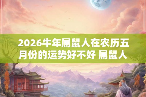 2026牛年属鼠人在农历五月份的运势好不好 属鼠人2026年运势 2026牛年属鼠人在农历五月份的运势好不好 属鼠人2026年运势