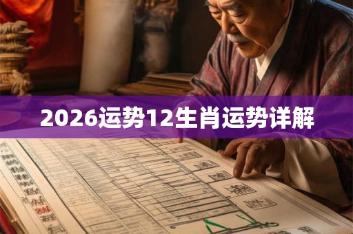2026运势12生肖运势详解
