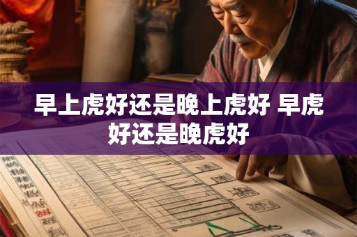 早上虎好还是晚上虎好 早虎好还是晚虎好