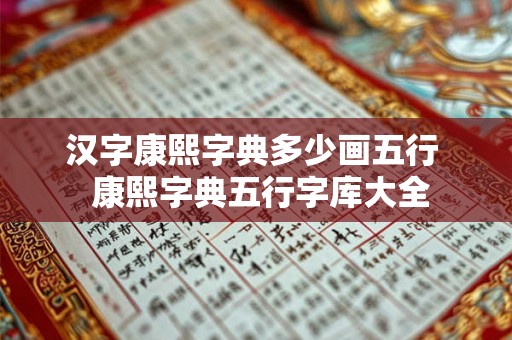汉字康熙字典多少画五行  康熙字典五行字库大全