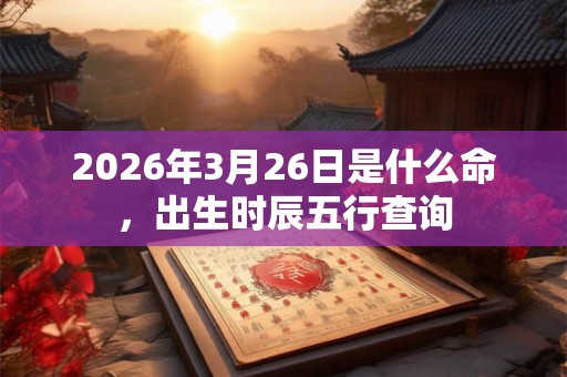 2026年3月26日是什么命,出生时辰五行查询 2026年3月26日是什么命,出生时辰五行查询