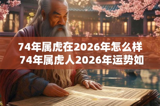 74年属虎在2026年怎么样 74年属虎人2026年运势如何 74年属虎在2026年怎么样 74年属虎人2026年运势如何