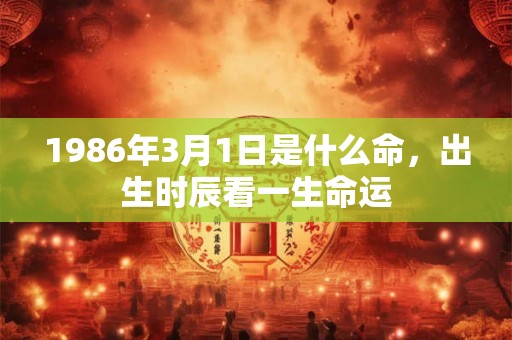 1986年3月1日是什么命，出生时辰看一生命运