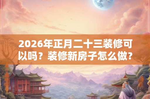 2026年正月二十三装修可以吗？装修新房子怎么做？