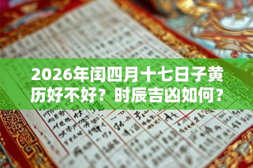 2026年闰四月十七日子黄历好不好?时辰吉凶如何? 2026年闰四月十七日子黄历好不好?时辰吉凶如何?