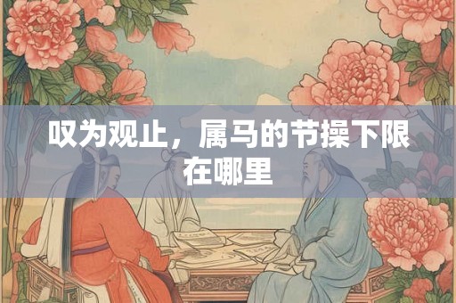 叹为观止，属马的节操下限在哪里